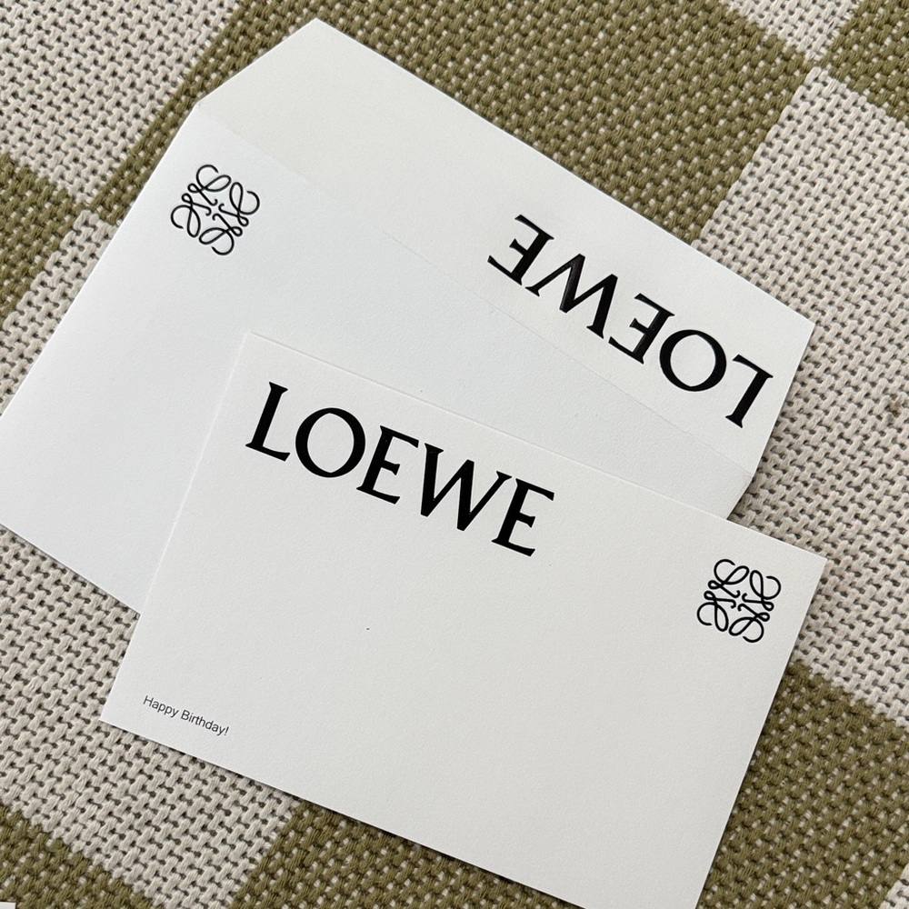 Loewe White Birthday Card with Black Text